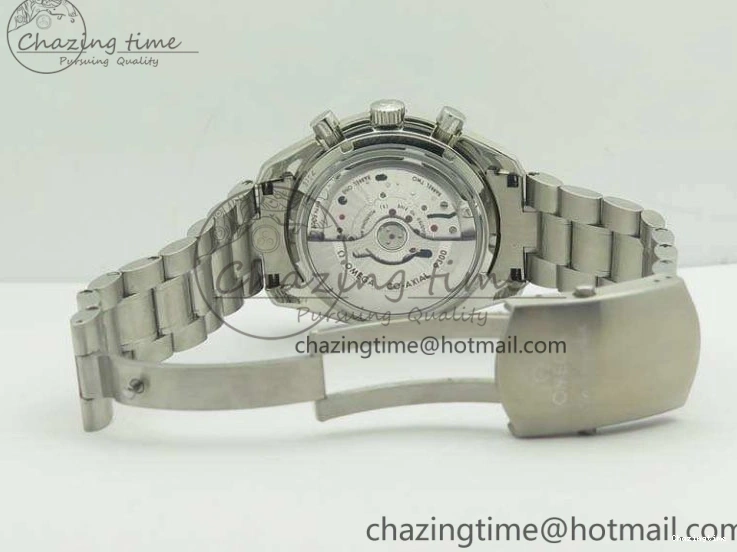 0317 TechFriendly SpeedMaster MoonWatch SS OMF 1:1 Best Edition Black Red Dial On SS Bracelet A9300 V 8092